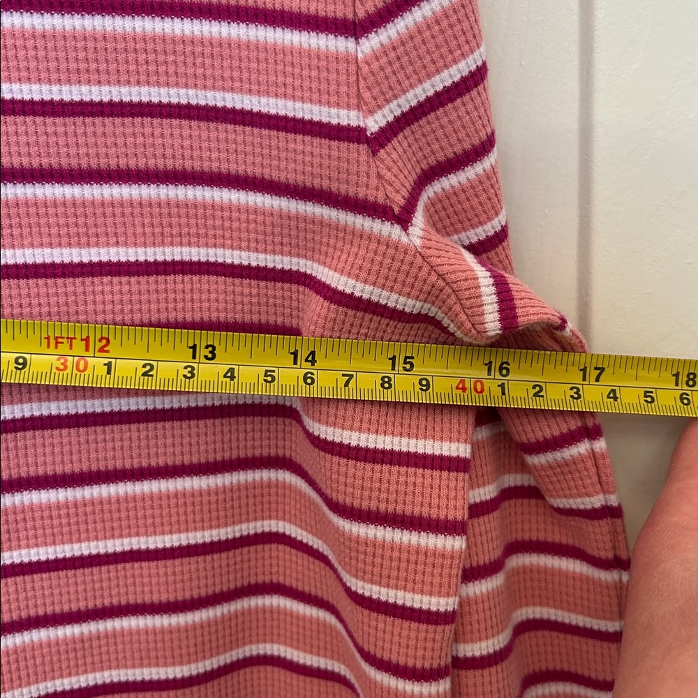 Pink Striped Shirt w/ Ruffled Hems - Picture 8 of 9